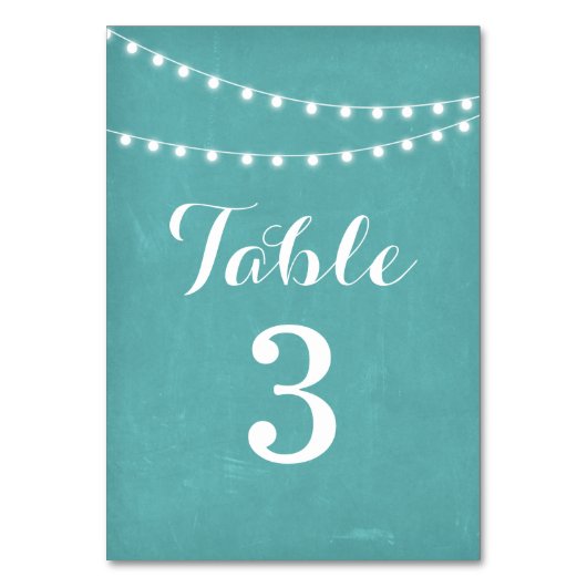 Aqua Chaîne Été - Numéro de table Mariage (Par défaut)