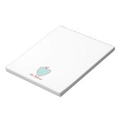 Aqua Chevron Apple-leraar Notitieblok (Gedraaid)