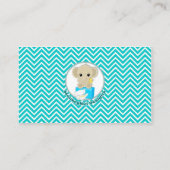 Aqua Chevron Elephant Luier Raffle Tickets 100pk Informatiekaartje (Achterkant)