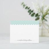 Aqua Chevron en Tiny Stippen Gepersonaliseerde bri Kaart (Staand voorkant)