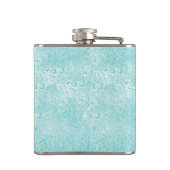 Aqua Chevron Glitter Monogram Flask Heupfles (Achterkant)