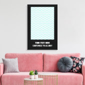 Aqua chevron patroon canvas afdruk (Insitu (Woonkamer))