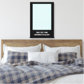 Aqua chevron patroon canvas afdruk (Insitu (Slaapkamer))