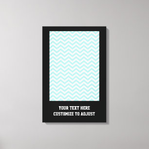 Aqua chevron patroon canvas afdruk