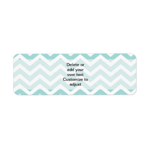 Aqua chevron patroon etiket