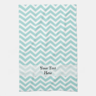 Aqua chevron patroon theedoek