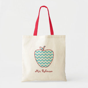 Aqua Chevron Pomme sac enseignant