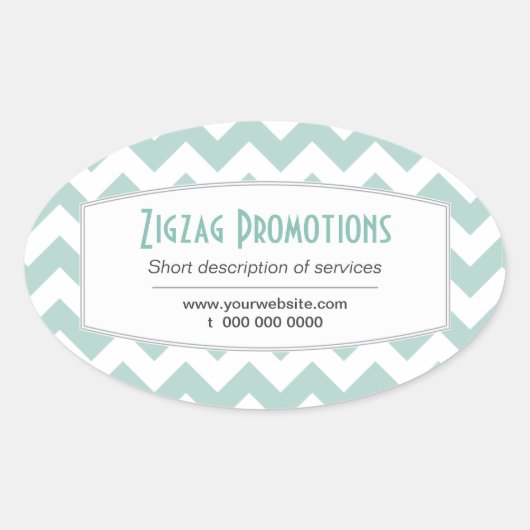 Aqua Chevron Promotie Ovale Sticker (Voorkant)