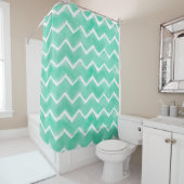 Aqua Chevron Shower Curtain Douchegordijn (In situ)