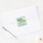 Aqua Chevron Sierkerstmis Vierkante Sticker (Envelop)