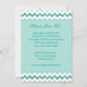 Aqua Chevron Stripe Retraite Party Invitations (Dos)