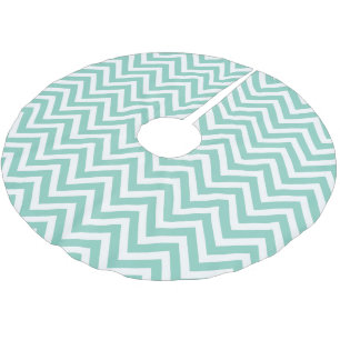 Aqua Chevron Stripes Kerstboom Rok