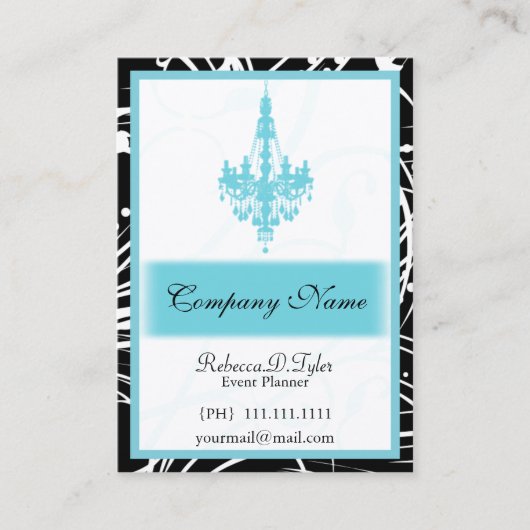 Aqua Chic Cartes de visite (Devant)