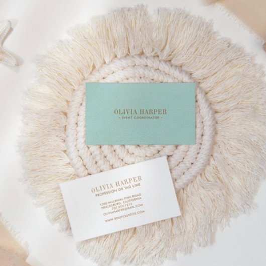 AQUA Chic | Plain Elegant Leather Kijk Visitekaartje