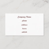 Aqua Chocolade Visitekaartje (Achterkant)