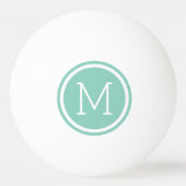 Aqua Circle Monogram Gepersonaliseerd Pingpongballen (Voorkant)