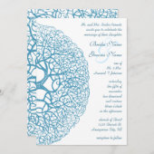 Aqua Circle of Love Tree Faire-part de mariage (Devant / Derrière)