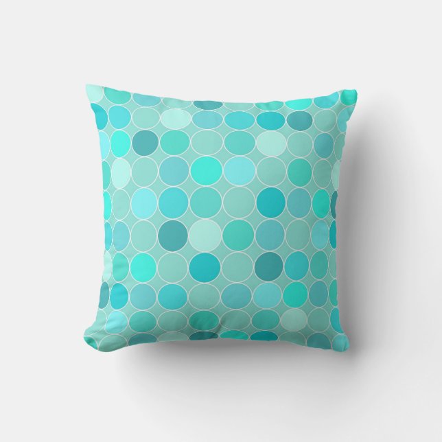 Aqua Circles Pattern Decorative Pillow Kussen (Voorkant)
