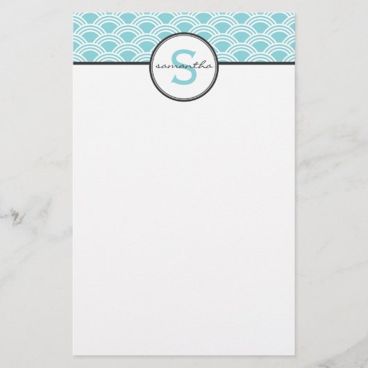 Aqua Clamshell Briefpapier (Voorkant)