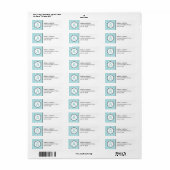 Aqua Clamshell Monogram Etiket (Full Sheet)