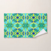 Aqua, Cobalt Blue en Yellow Tie Dye Pattern Bad Handdoek (Handdoek)