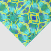 Aqua, Cobalt Blue en Yellow Tie Dye Pattern Tissuepapier (Detail)