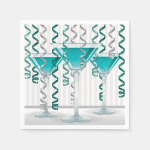 Aqua cocktail en lint servet