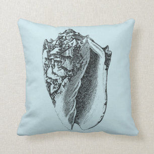 Aqua Conch Shell Kussen