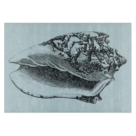 Aqua Conch Shell Snijplank (Voorkant)