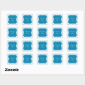 Aqua Confetti Stippen Vierkante Sticker (Vel)