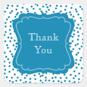 Aqua Confetti Stippen Vierkante Sticker