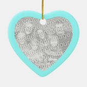 Aqua Conversation Heart Photo Ornament (Achterkant)