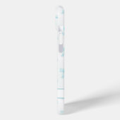 Aqua Coquette Booggestreepte Monogram Case-Mate iPhone Case (Achterkant / Links)