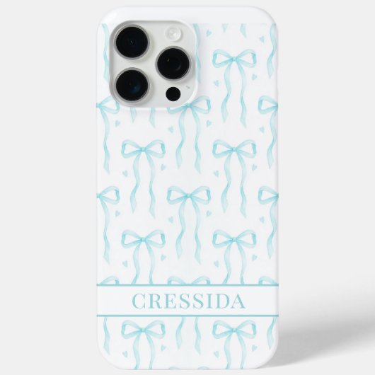 Aqua Coquette Boogjes Monogram Case-Mate iPhone Case (Achterkant)