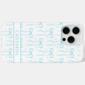 Aqua Coquette Boogjes Monogram Case-Mate iPhone Case (Achterkant (horizontaal))