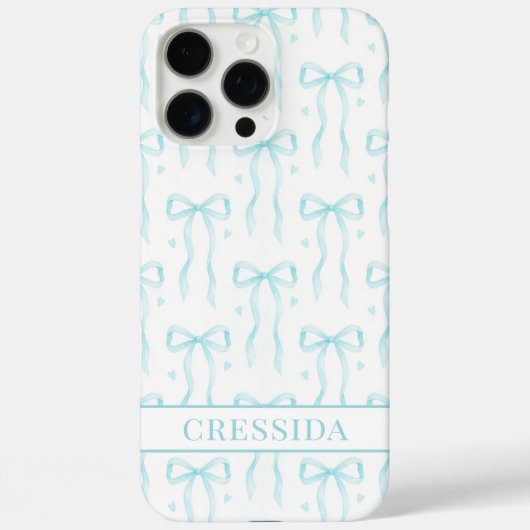 Aqua Coquette Boogjes Monogram Case-Mate iPhone Case (Achterkant)