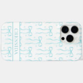 Aqua Coquette Boogjes Monogram Case-Mate iPhone Case (Achterkant (horizontaal))