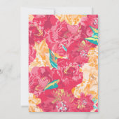 Aqua, Corail et Or, Floral, Invitations de mariage (Dos)