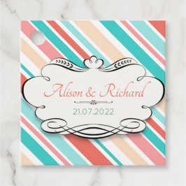 Aqua & Coral Bedankjes Labels