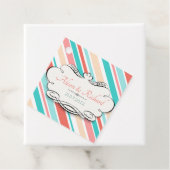 Aqua & Coral Bedankjes Labels (In situ)