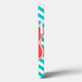 Aqua Coral Chevron Girly Monogram Coque ipad (Verso / Gauche)