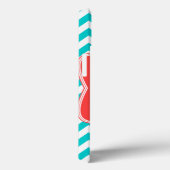 Aqua Coral Chevron Girly Monogram Coque ipad (Verso / Droite)