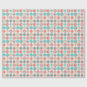 Aqua Coral Circles Cadeaupapier (Vlak)