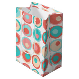Aqua Coral Circles Medium Cadeauzakje