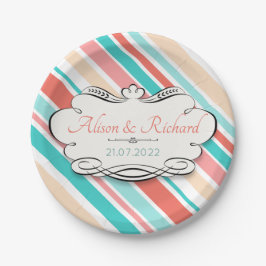 Aqua & Coral Papieren Bordje