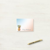 Aqua Cream Happy tropische ananas Post-it® Notes (Op bureau)