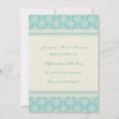 Aqua Cream Photo Just Married Faire-part Cartes (Dos)