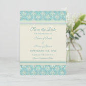 Aqua Cream Wedding Enregistrer la carte de date (Debout devant)