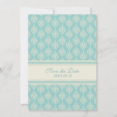 Aqua Cream Wedding Enregistrer la carte de date (Dos)