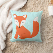 Aqua Cute baby fox coussin par Cindy Bendel (Couverture)